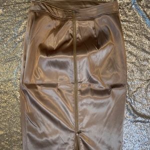 Gabrielle Union Satin Beige Skirt NY&Co